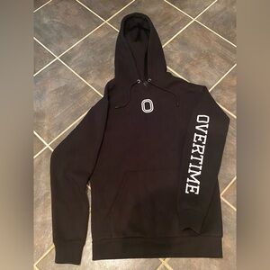 NEW Overtime Black Hoodie Mens Small Basketball Sweatshirt Pullover